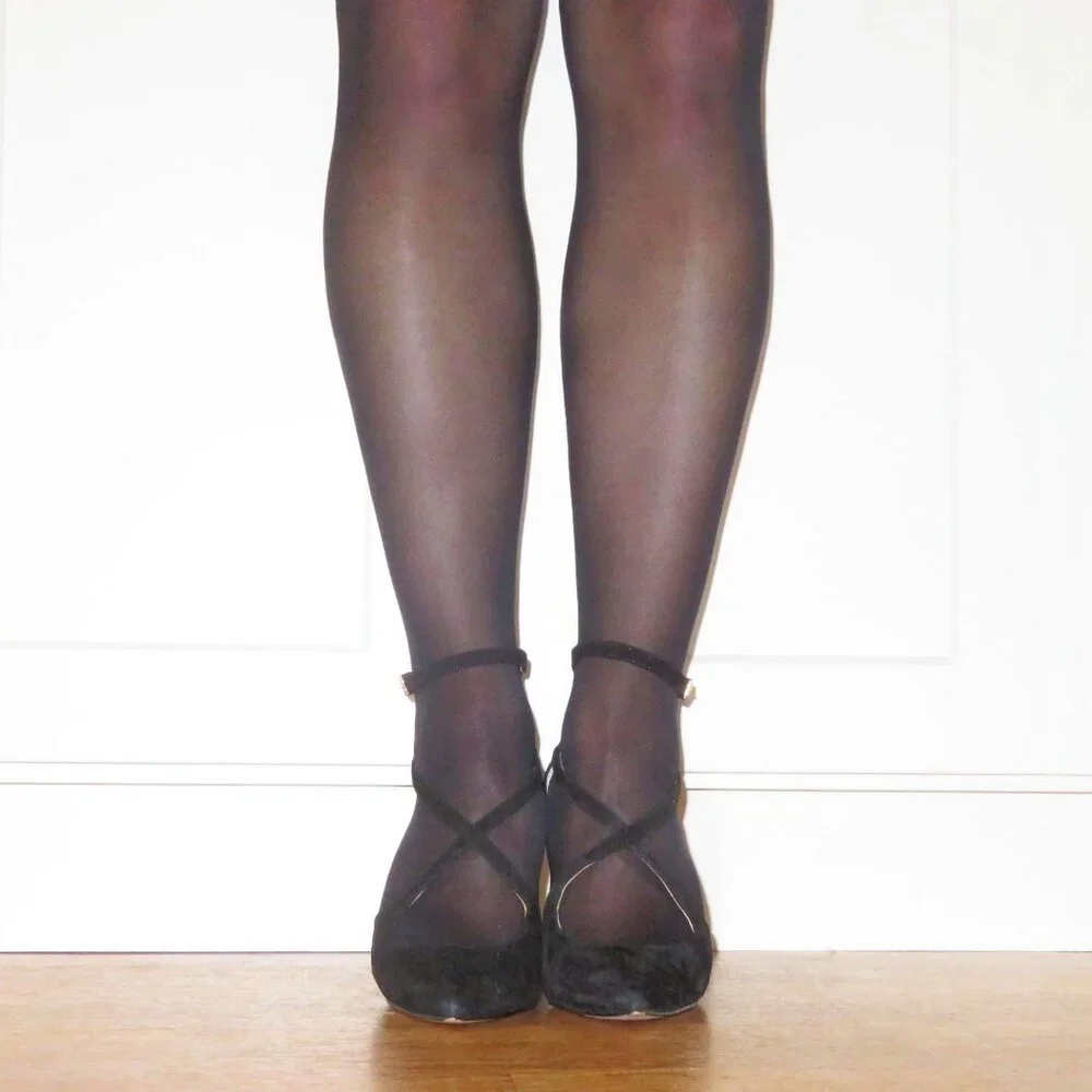 USED Women's Jessica Simpson Wynnley Black Lux Suede Strappy Stiletto Heels 8.5M - Picture 8 of 16